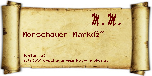 Morschauer Markó névjegykártya